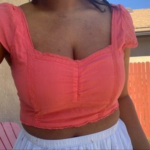 Abercrombie Coral Croat Top SIZE L #top